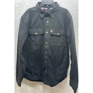 Coleman Fleece Shirt Black Mens Small Lined Jacket Lined Button Up Snap Casual